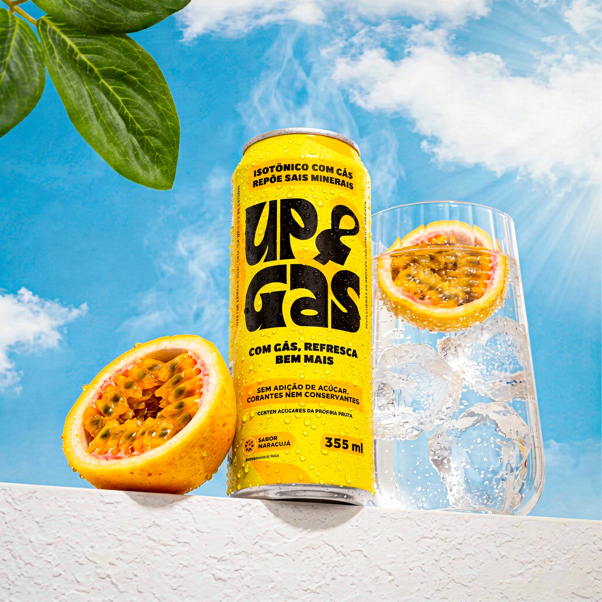 Pack UP&GAS Maracujá — isotônico com gás sabor maracujá